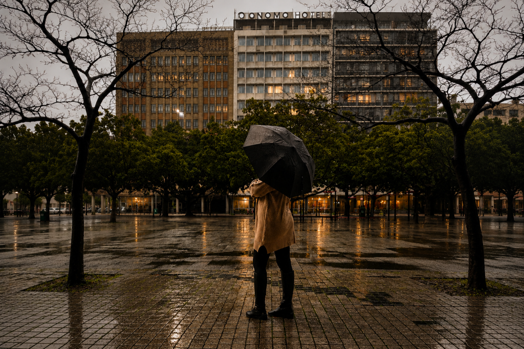Enjoying a rainy day in Cape Town in winter while exploring the city centre on foot.